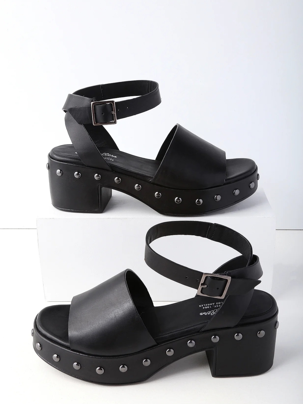 Spare Moments Black Leather Platform Sandals By Seychelles Size 7